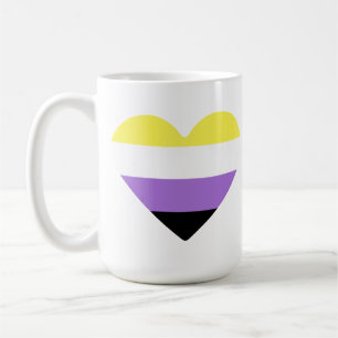 Nonbinary Pride Flag Heart Coffee Mug