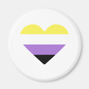 Nonbinary Pride Flag Heart Magnet
