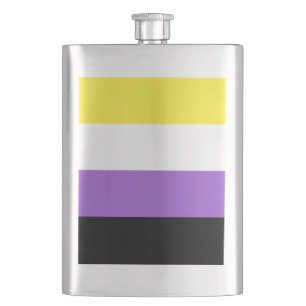 Nonbinary Pride Flag Hip Flask