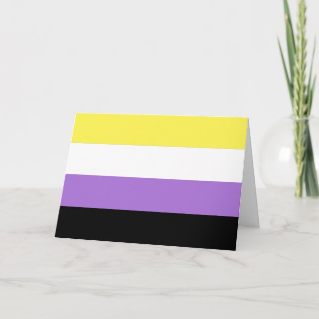 Nonbinary Pride Flag Holiday Card (Front)