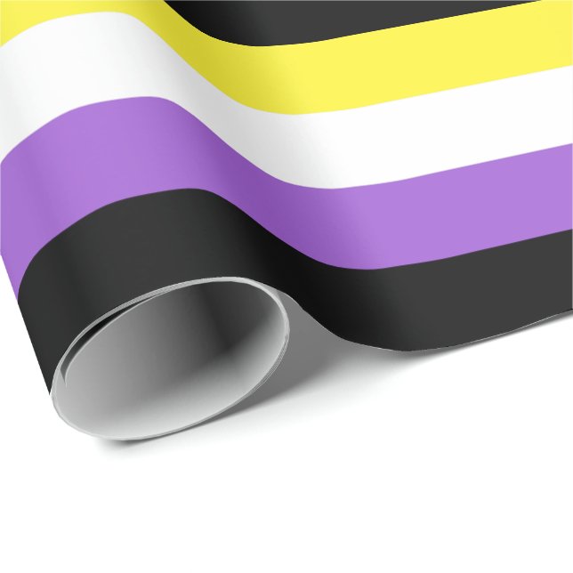 Nonbinary Pride Flag Horizontal Wrapping Paper (Roll Corner)