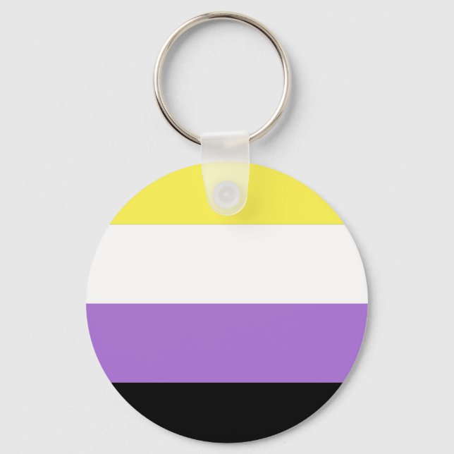 Nonbinary Pride Flag Key Ring (Front)