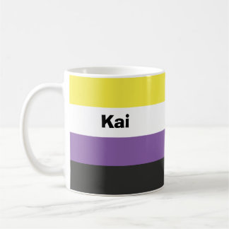 Nonbinary Pride Flag Name or Monogram Coffee Mug