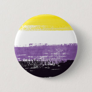 Nonbinary Pride Flag Painted 6 Cm Round Badge