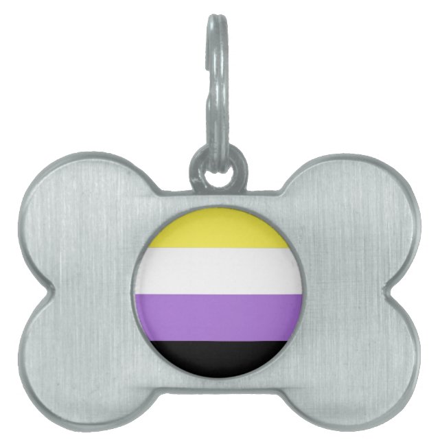 Nonbinary Pride Flag Pet ID Tag (Front)