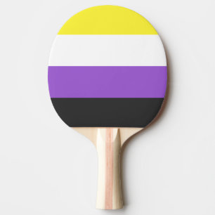 Nonbinary Pride Flag Ping Pong Paddle