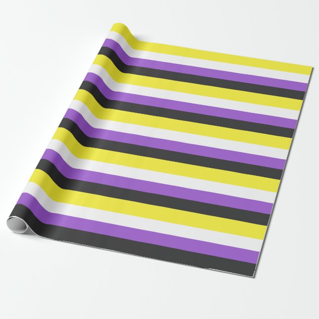 Nonbinary Pride Flag Wrapping Paper (Unrolled)