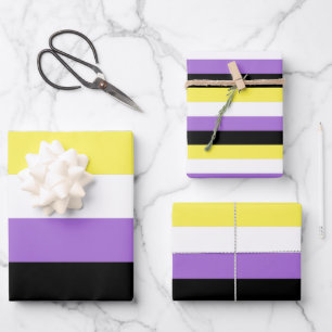 Nonbinary Pride Flag Wrapping Paper Sheet