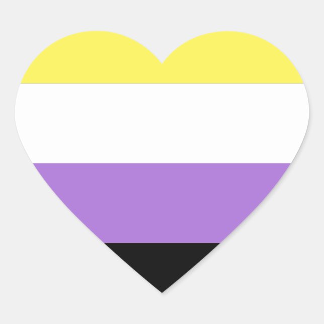 Nonbinary Pride Heart Sticker (Front)