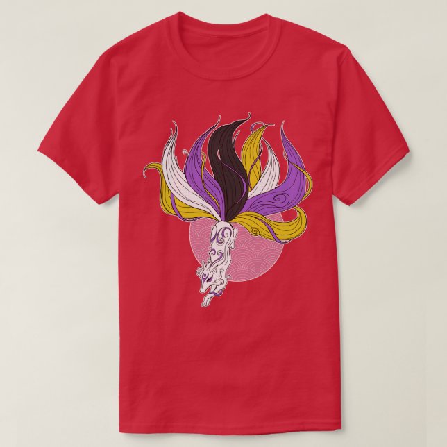 Nonbinary Pride Kitsune T-Shirt (Design Front)
