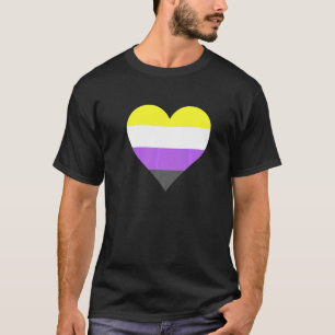 Nonbinary Pride LGBT Nonbinary Heart Nonbinary Fla T-Shirt