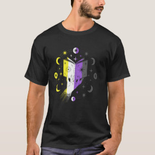 Nonbinary Pride Magic Book Non Binary LGBTQ Stars T-Shirt