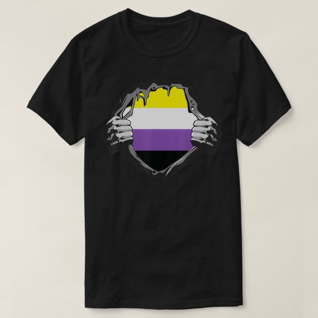 Nonbinary Pride Non Binary Nonbinary Enby Flag  T-Shirt (Design Front)