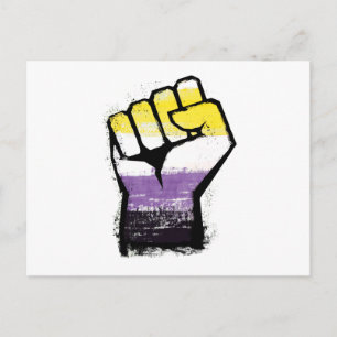 Nonbinary Pride Protest Fist Postcard