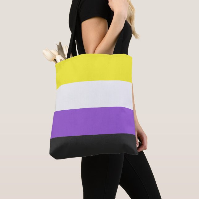 Nonbinary Pride Tote Bag (Close Up)