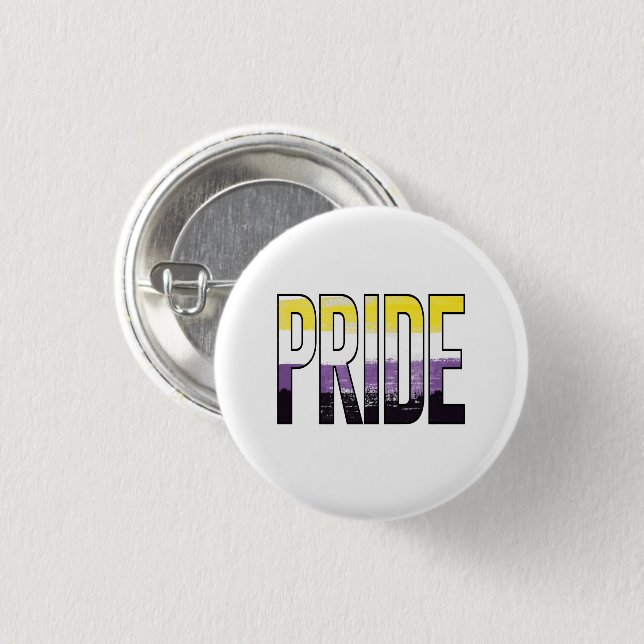 Nonbinary Pride Word 3 Cm Round Badge (Front & Back)