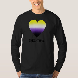 Nonbinary Pronouns They Them Lgtbq Purple Yellow B T-Shirt