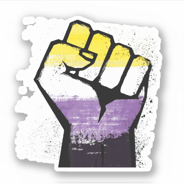Nonbinary Resist Fist Sticker (Front)