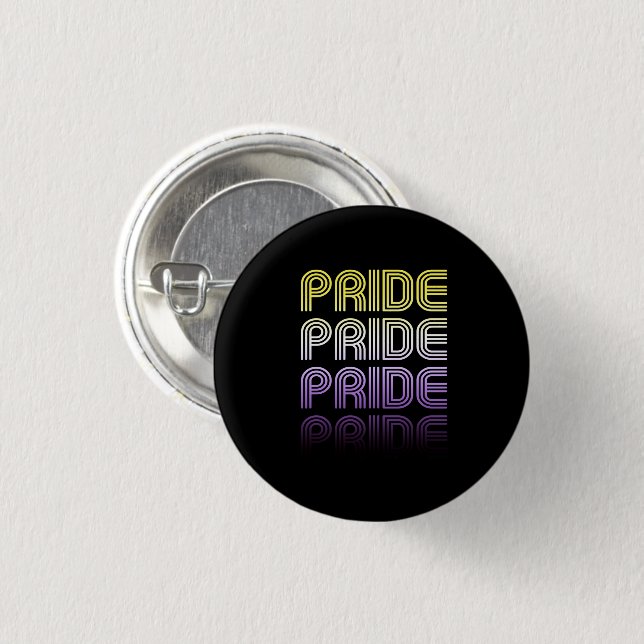 Nonbinary Retro Pride 3 Cm Round Badge (Front & Back)