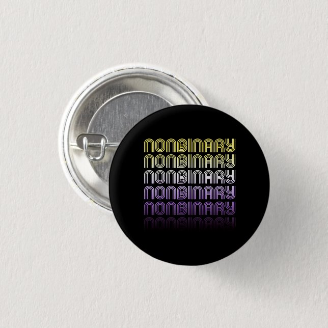 Nonbinary Retro Pride 3 Cm Round Badge (Front & Back)