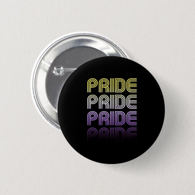 Nonbinary Retro Pride 6 Cm Round Badge (Front & Back)