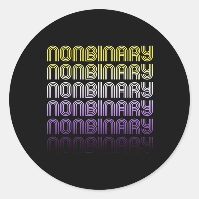 Nonbinary Retro Pride Classic Round Sticker (Front)