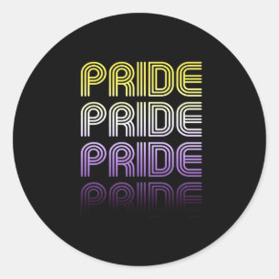 Nonbinary Retro Pride Classic Round Sticker
