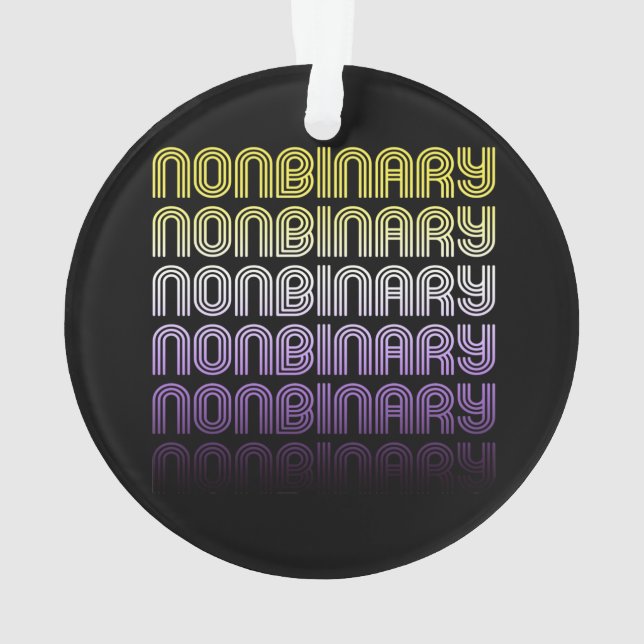 Nonbinary Retro Pride Ornament (Back)