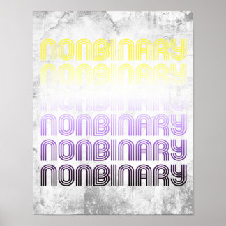 Nonbinary Retro Pride Poster