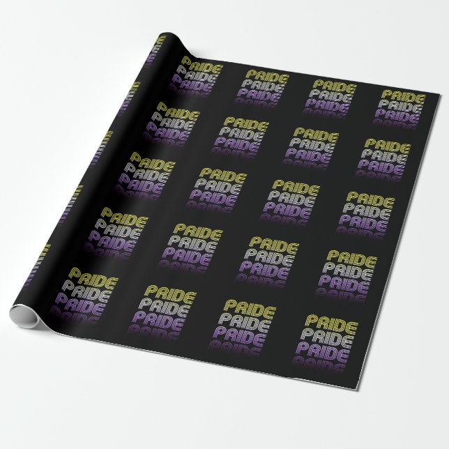 Nonbinary Retro Pride Wrapping Paper (Unrolled)