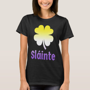 Nonbinary St Patrick's Day Shamrock LGBTQ Enby NB  T-Shirt