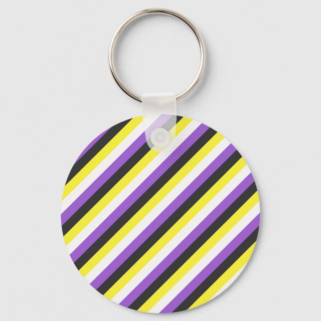 NonBinary Stripes  Key Ring (Front)
