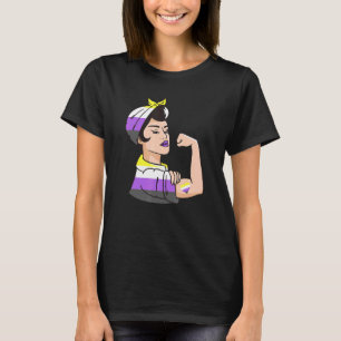 Nonbinary Strong Woman Nonbinary Pride Genderfluid T-Shirt