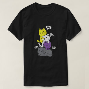 Nonbinary They Their Them Meow Cute Non Binary Fla T-Shirt