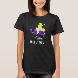 Nonbinary They Them Gay Pride Purple Yellow Black T-Shirt