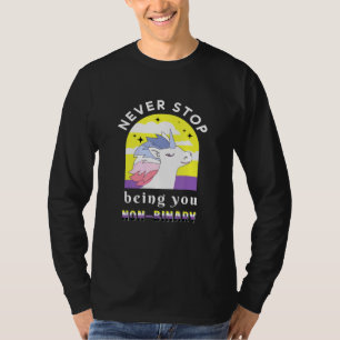 Nonbinary Unicorn Enby Genderqueer Non Binary T-Shirt