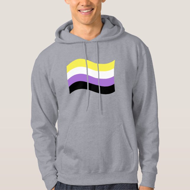 NonBinary Waving Flag Hoodie (Front)