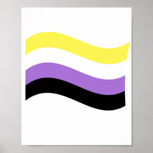 NonBinary Waving Flag Poster
