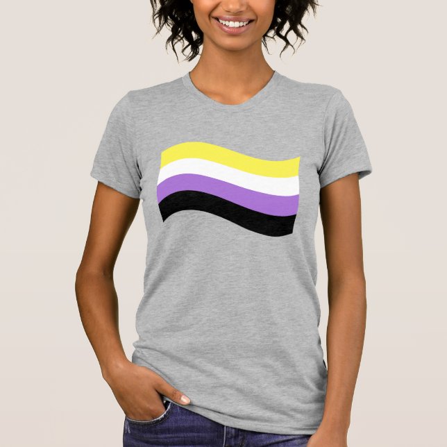 NonBinary Waving Flag T-Shirt (Front)