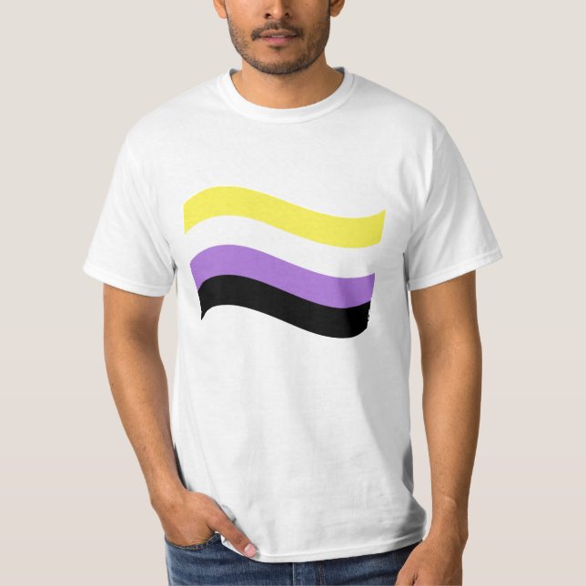 NonBinary Waving Flag T-Shirt (Front)