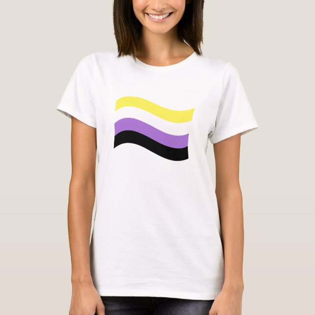 NonBinary Waving Flag T-Shirt (Front)