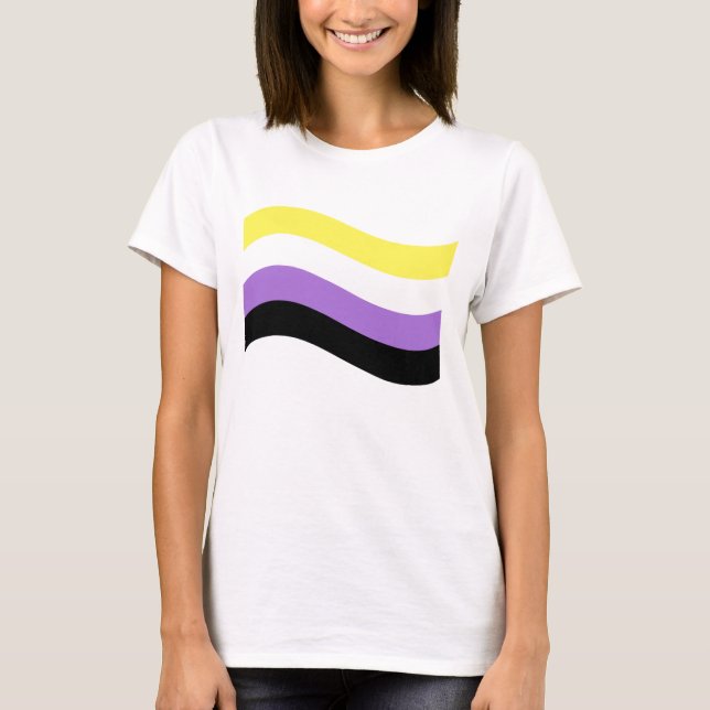 NonBinary Waving Flag T-Shirt (Front)