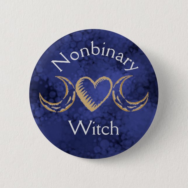 Nonbinary Witch 2 Inch Round Button (Front)
