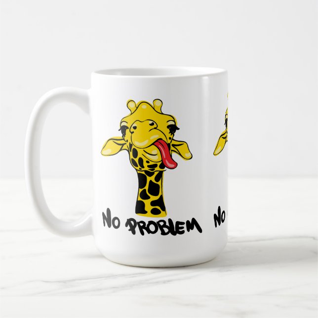 Nonchalant Giraffe: No PROBLEM Attitude Coffee Mug (Left)