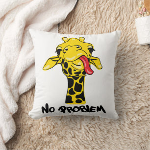 Nonchalant Giraffe: No PROBLEM Attitude Cushion