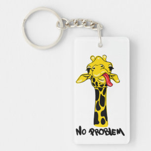Nonchalant Giraffe: No PROBLEM Attitude Key Ring