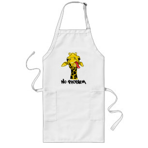Nonchalant Giraffe: No PROBLEM Attitude Long Apron