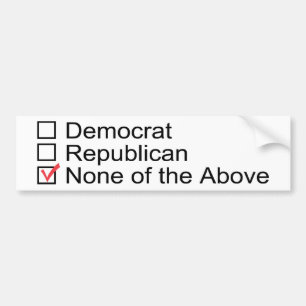None of the Above bumper stickers
