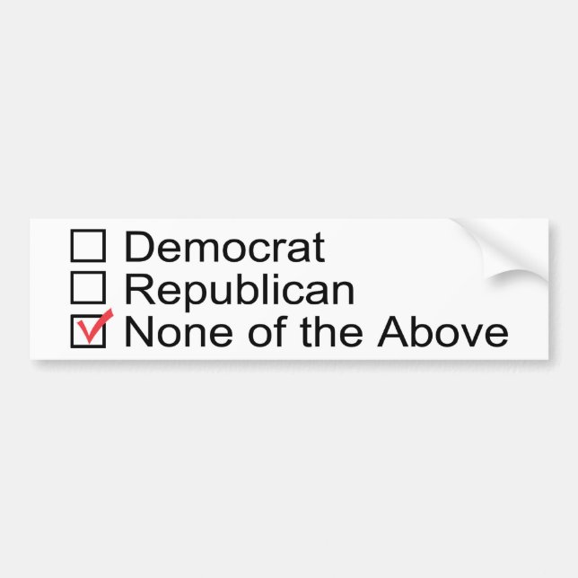 None of the Above bumper stickers (Front)