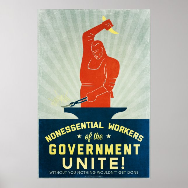Nonessential Workers of the Government Unite Poster (Front)